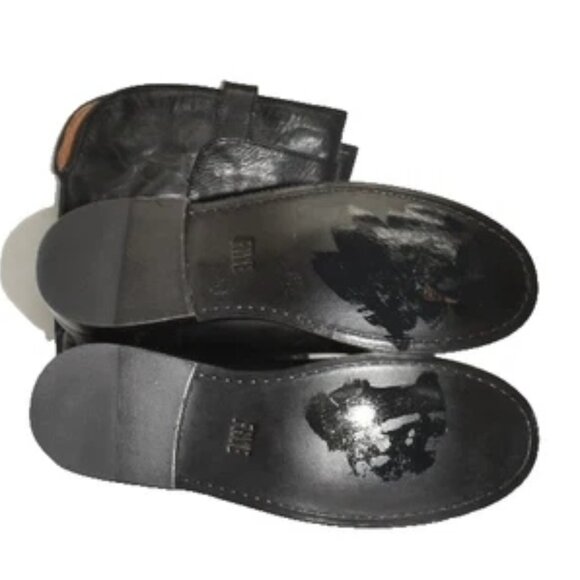 $450 FRYE Paige Tall Riding KNEE Boot LAYERED SHAFT LEATHER BLACK 7 (MG29) - Picture 7 of 8